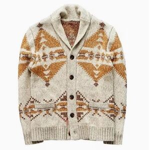 Soon NEW 1/18 Boho  Beige and Brown Patterned Sweater